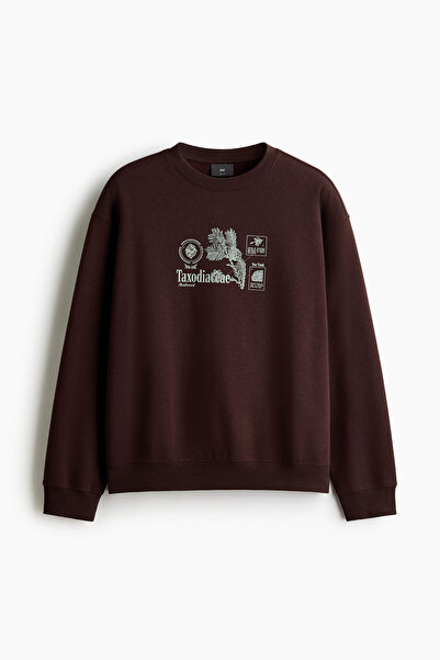 H&M Loose Fit Baskılı Sweatshirt