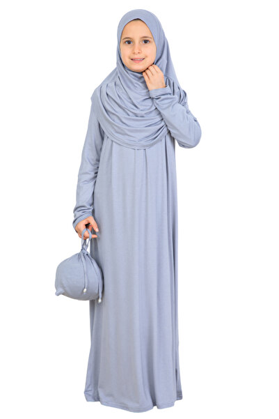 Modish Group Girls' Prayer Dress – Soft Viscose Clothing Abaya & Hijab + Bag Set