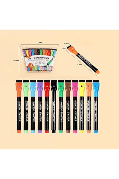 JZS Whiteboard Markers 12PCS Magnetic Dry Erase