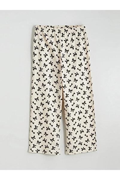 LC Waikiki Shirt Collar Bow Printed Maternity Pajamas Set