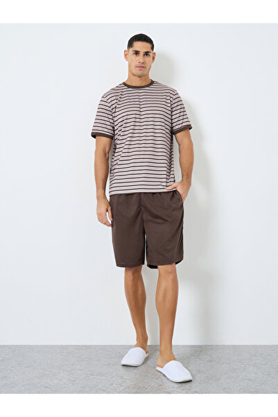 Styli Men Oversized Striped T-Shirt and Shorts Set