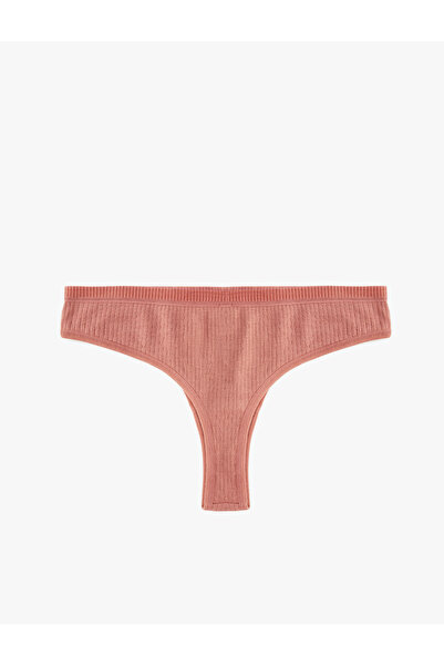 Koton Βραζιλιάνικο εσώρουχο από βαμβάκι Comfortable Fit κοτλέ