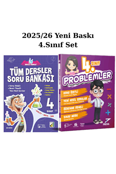 Pruva Akademi Damla 4.Sınıf Tüm Dersler Soru Bankası - Pruva 4.Sınıf Probleml...