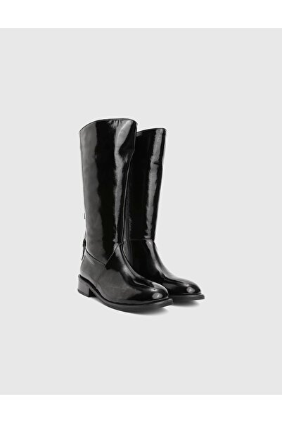 İLVİ Giviti Genuine Patent Leather Black Women's Boots