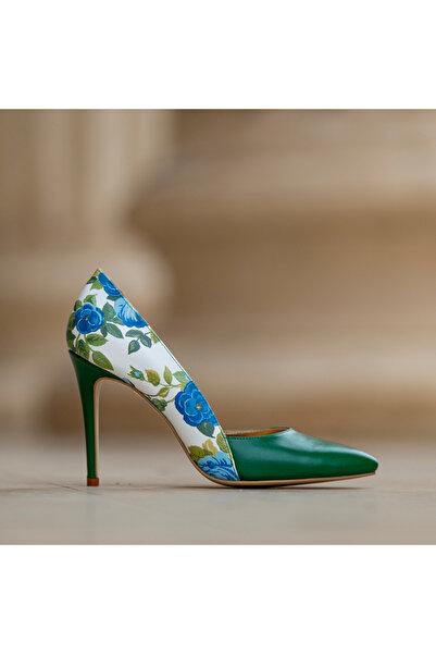 OEM Aime Blue Flowers Stiletto Shoes - 38