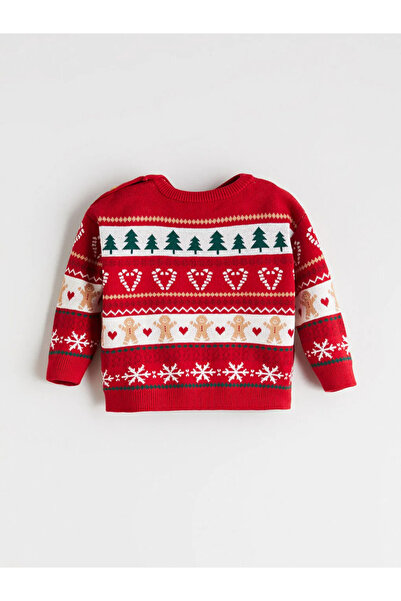 LC Waikiki Crew Neck Christmas Themed Baby Girl Sweater and Leggings