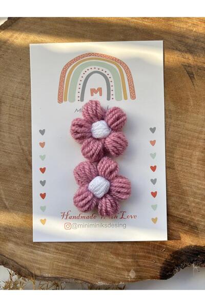 Miniminiksdesing Children's Baby Buckle with Knitted Flower Accessories