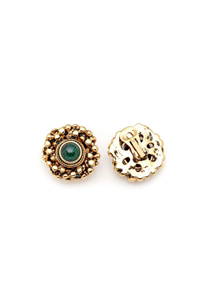 Mon Reve Moss Light Malahit Clip-On Earrings