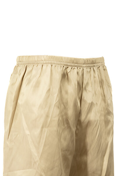 Oppland Men's Satin Fabric Shorts Solid Color Elastic Waistband No Pockets Relaxed Fit Lightweight Fabric