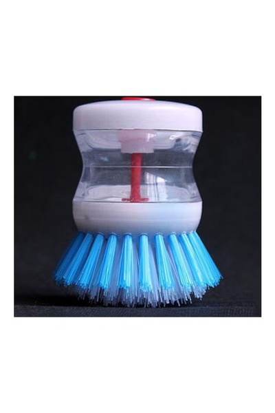 Generic Dishwashing brush with multi-colored soap dispenser, 9x5x6cm