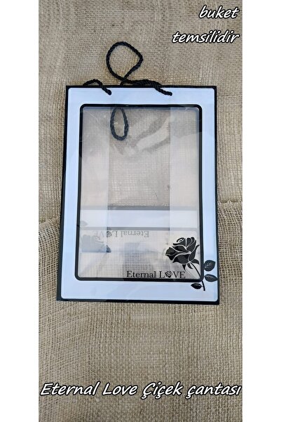 hobidaşım Şeffaf Pencereli Lüks Çiçek Sunum Çantası