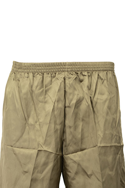 Oppland Men's Satin Fabric Shorts Solid Color Elastic Waistband No Pockets Relaxed Fit Lightweight Fabric