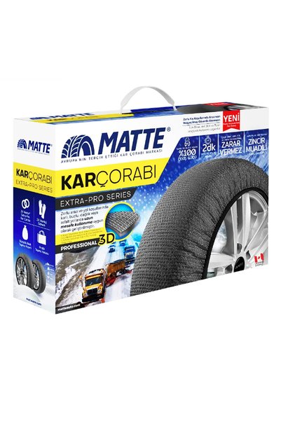 Matte 255/45/15 Medıum Size  Uyumlu  62 Oto Kar Çorabı Gri Extra Pro