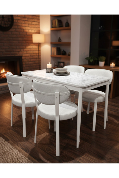 DİLETTO 70x110 YEMEK MASA TAKIMI MUTFAK MASASI 4 KİŞİLİK MASA SANDALYE TAKIMI...