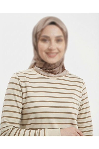 dcn giyim 1985 Women's Stretch Fabric Striped Tunic-25822