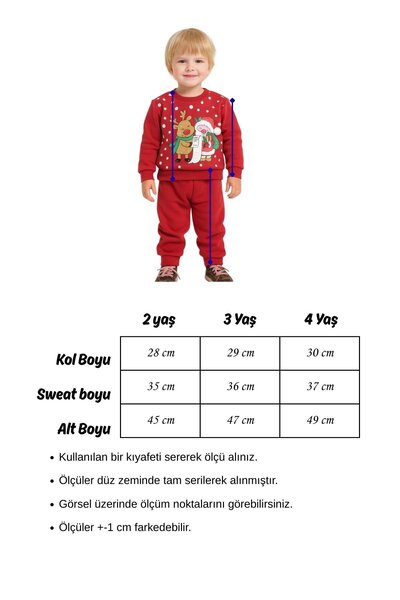 Trend Baby Kids Baby Sweat Pajama Set with Deer Santa Claus Christmas Pattern 1-4 Years Old