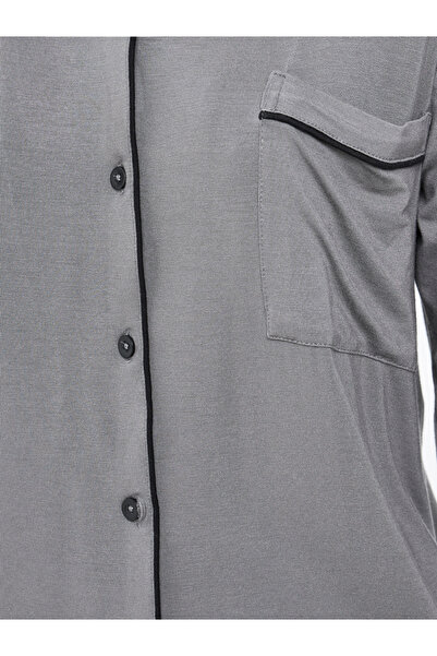 Styli Modal Piped Buttoned Shirt and Pyjama Set