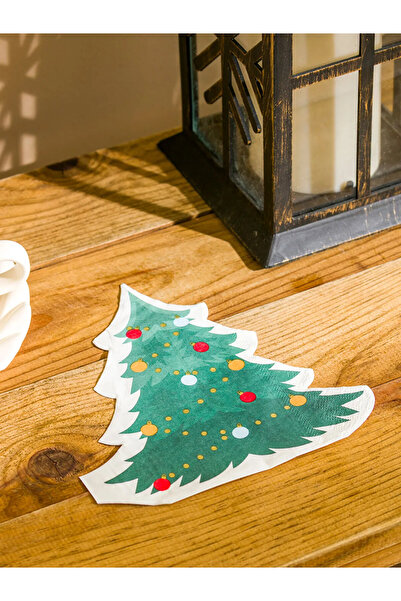 LC Waikiki Lcw Home Mixed Christmas Tree Patterned Paper Napkins 20-Pack