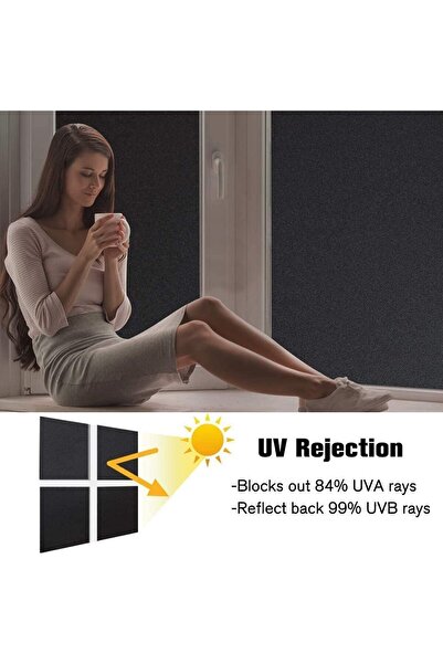 JZS Blackout Frosted Window Film Privacy Static Cling