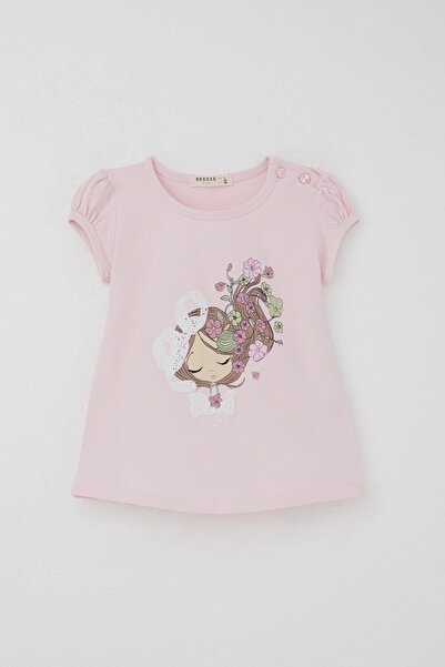 Breeze Girl's Capri Leggings Set Floral Girl Printed 1.5-5 Years Old, Pink