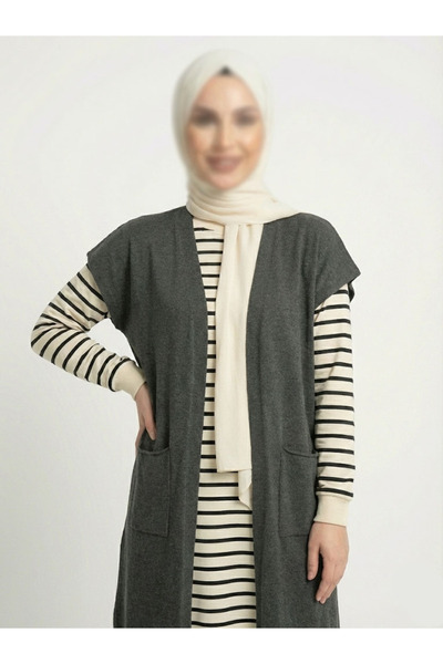 dcn giyim 1985 Long Wool Vest-3070