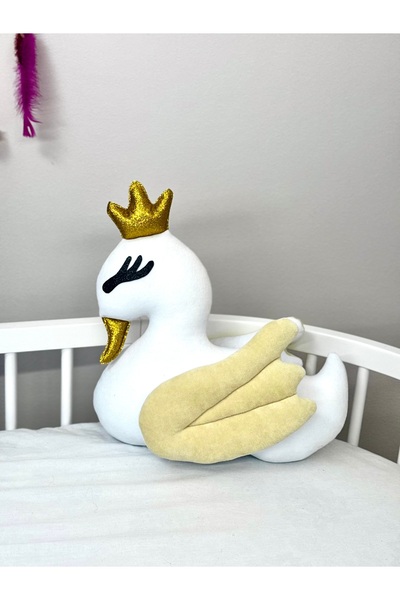 Producție proprie Lebădă decorativă din velur moale cu umplutură hipoalergeni...