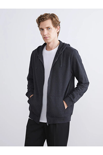 LC Waikiki Hooded Long Sleeve Men's Zippered Sweatshirt