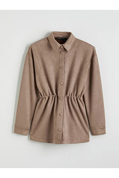 LC Waikiki Kadın Süet Görünümlü Gömlek Ceket