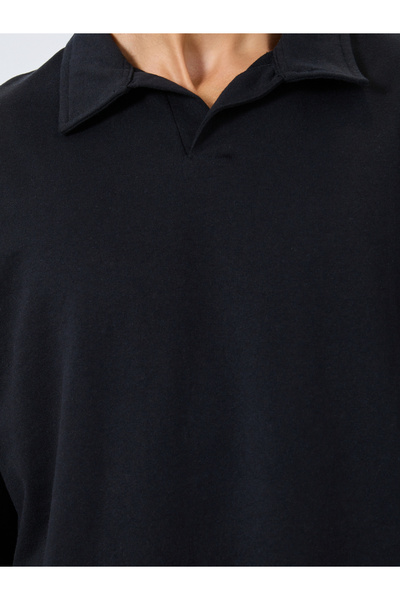 Styli Black Boxy Polo T-Shirt and Shorts Co-ords