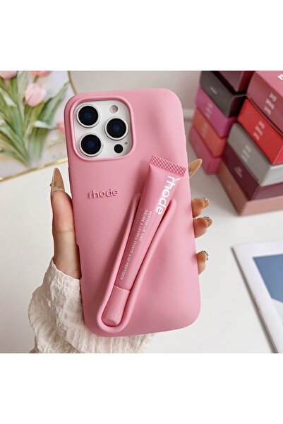 Goldie Case İPhone 12 / 12 Pro Uyumlu Düz Renkli Lip Case Ruj Bölmeli Rujlu K...
