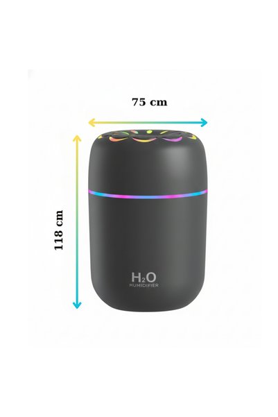 VOREX 250ML RGB Işıklı Süper Sessiz Type-C Mini Hava Nemlendirici & Aroma Difüzör