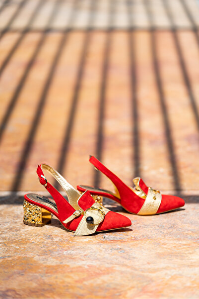 OEM Women's Shoes with Thick Heels Estelle Red - 36