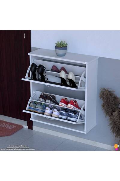 Modilayn UMAY Asma Kapı Önü 72x78x25,5 cm’lik 2 Düşer Kapak 4 Göz Bölmeli Aya...