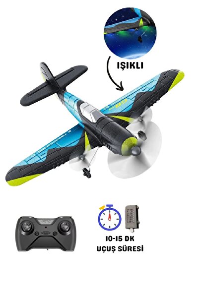 alpmodel Uzaktan Kumandalı RC Sünger Uçak, Şarjlı,Işıklı, EPP Malzeme,Glider Uçak(PİL ),10-15 Dk Sürüş