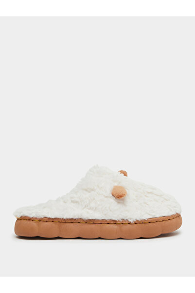 Take Two By Styli Plush Sheep Ear Decoration Detail Slippers