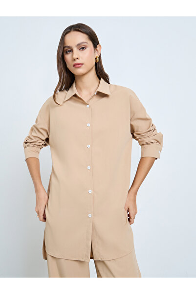 Take Two By Styli Beige Longline Shirt and Pants Co-ords