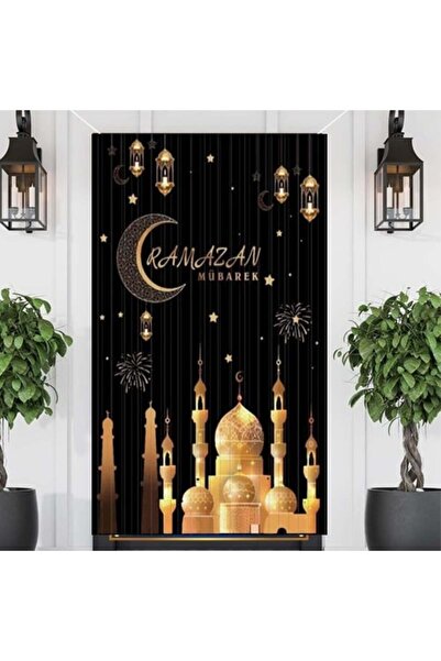 parti show Ramazan Mübareki Metalize Arka Fon Kapı Perdesi 130*100 cm