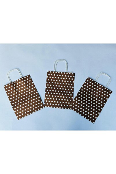 Orbak Kağıt 1. Ποιότητα 18x8x24 εκ. 3 τεμάχια Καφέ Χρώμα Λευκό Με Στίγματα Χα...