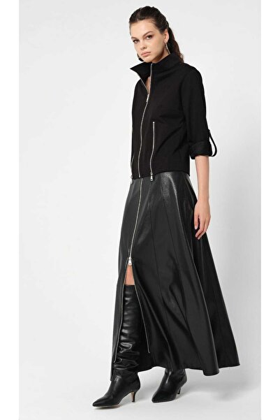 roibyardaözmen Önden Full Fermuarlı Suni Deri Etek