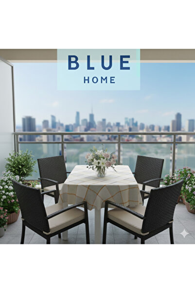Blue Home 🆕 Fiesta Lux Pvc Fiber Tablecloth - Waterproof Modern Pattern Kitchen and Dining Table Cover.