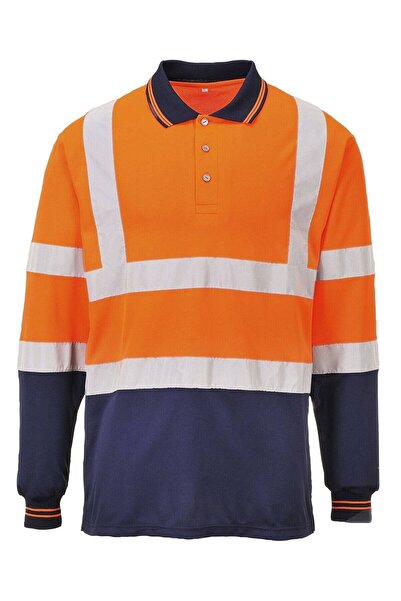 PORTWEST Tricou polo cu mânecă lungă în două culori - S279 M Portocaliu