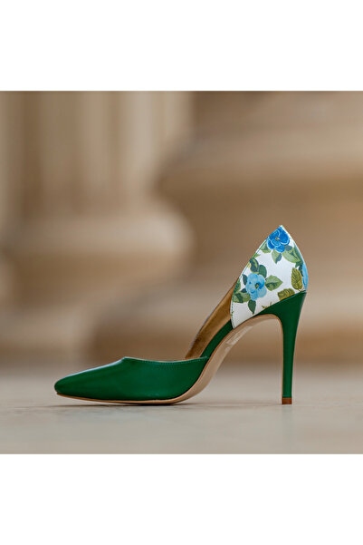 OEM Aime Blue Flowers Stiletto Shoes - 38