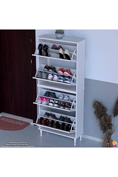 Modilayn UMAY' 2 Li Kapı Önü 72 x 168 x 25, 5 cm’ lik 4 Düşer Kapak 8 Göz Böl...