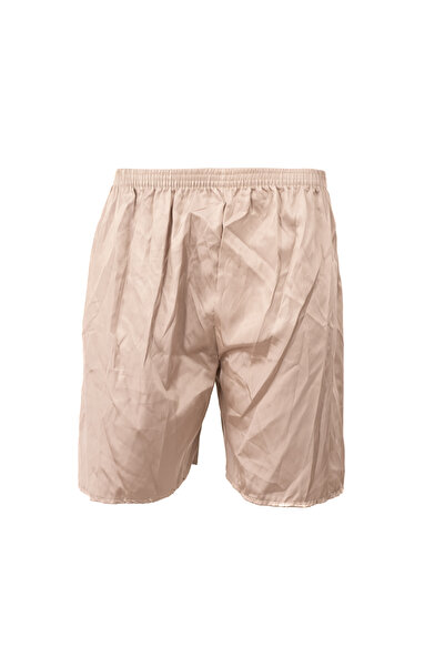 Oppland Men's Satin Fabric Shorts Solid Color Elastic Waistband No Pockets Relaxed Fit Lightweight Fabric