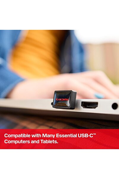 SanDisk Extreme Fit 128Gb USB Type-C up to 400 Mb/S Read Speed Flash Memory - Sdcz530-128G-G46