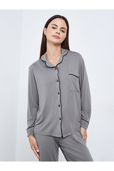 Styli Modal Piped Buttoned Shirt and Pyjama Set