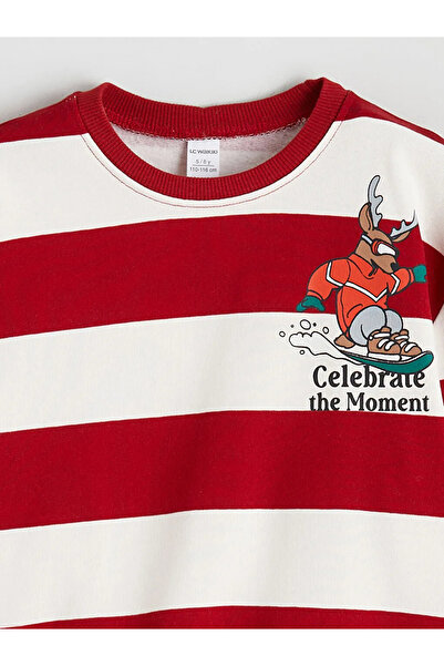 LC Waikiki Crew Neck Striped Boy's Thick Sweatshirt