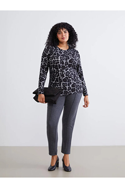 LC Waikiki Γυναικείο παντελόνι με ελαστική μέση σε μεγάλο μέγεθος