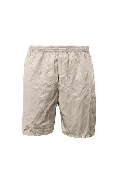 Oppland Men's Satin Fabric Shorts Solid Color Elastic Waistband No Pockets Relaxed Fit Lightweight Fabric