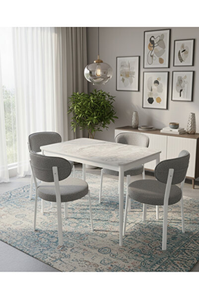 DİLETTO 70x110 YEMEK MASA TAKIMI MUTFAK MASASI 4 KİŞİLİK MASA SANDALYE TAKIMI...